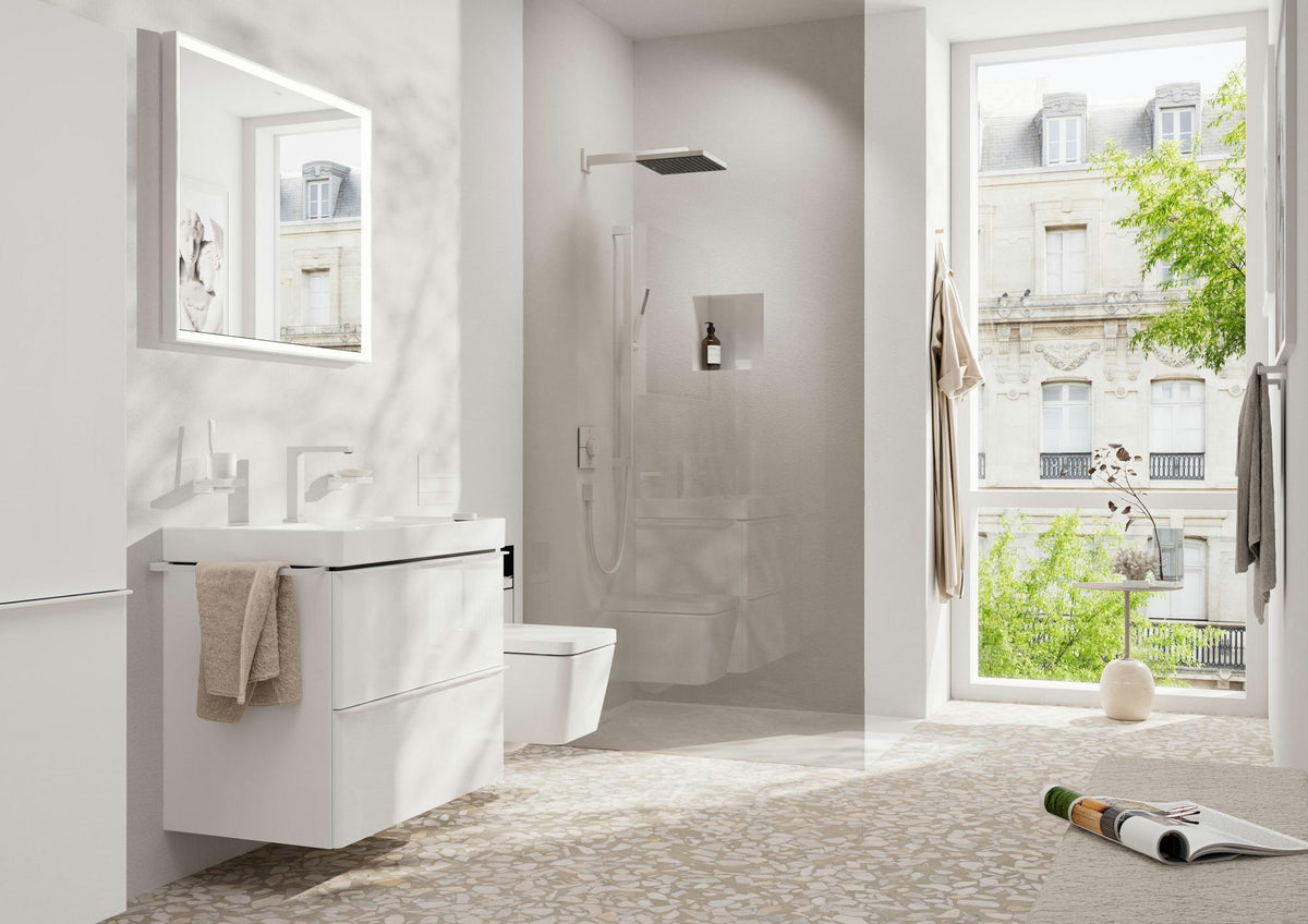 HANSGROHE Brausearm E 390 mm Chrom – Wandmontage mit Rosette