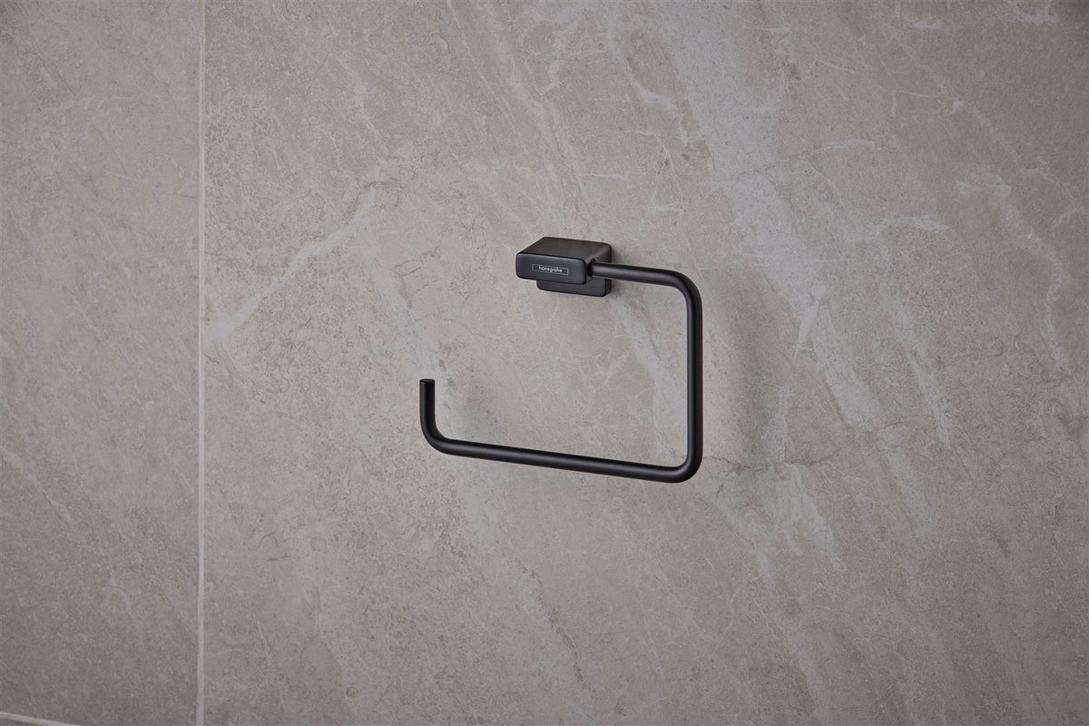 HANSGROHE AddStoris Handtuchring in Chrom – schwenkbar, Wandmontage, verdeckte Befestigung