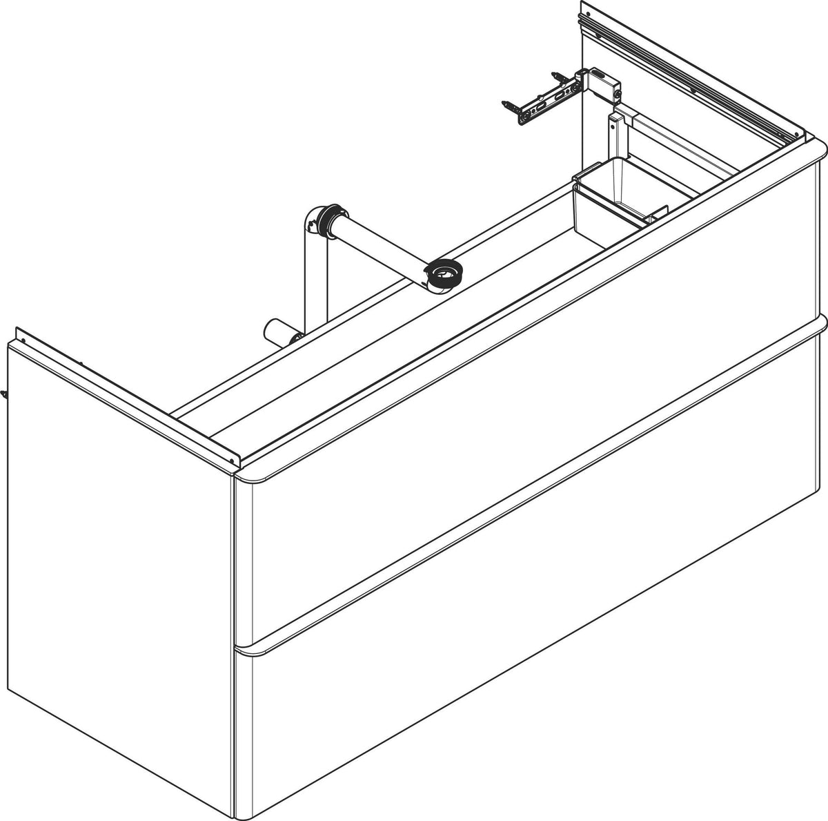 HANSGROHE Xelu Q Waschtischunterschrank 1180 mm weiß hochglanz mit 2 Schubkästen und SoftClose