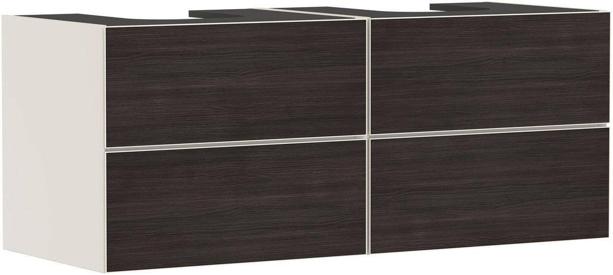 HANSGROHE Xevolos E Waschtischunterschrank 1370 mm mattweiß/eiche dunkel mit PushOpen und SoftClose