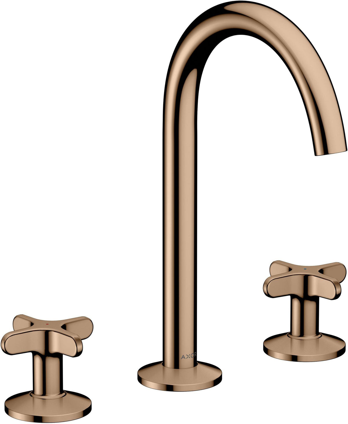 AXOR One 3-Loch Waschtischarmatur 170 mm mit Kreuzgriffen und Push-Open Ablaufgarnitur in Chrom