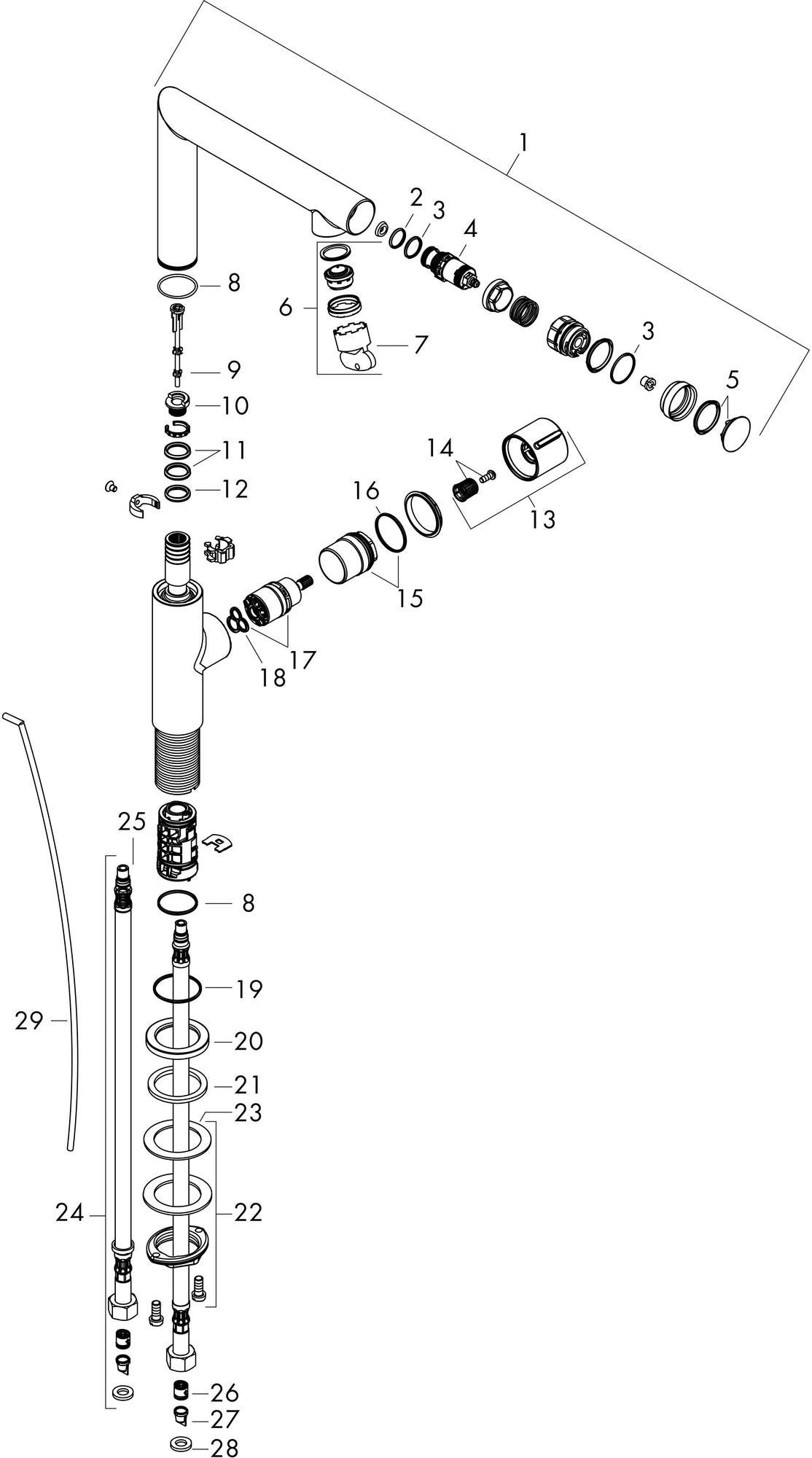 AXOR Uno Waschtischmischer 220 chrom mit Zugstangen-Ablaufgarnitur – ComfortZone