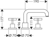 AXOR CITTERIO 3-Loch-Wannenrandarmatur DN 15 – thermostatisch, Kreuzgriffe, chrom