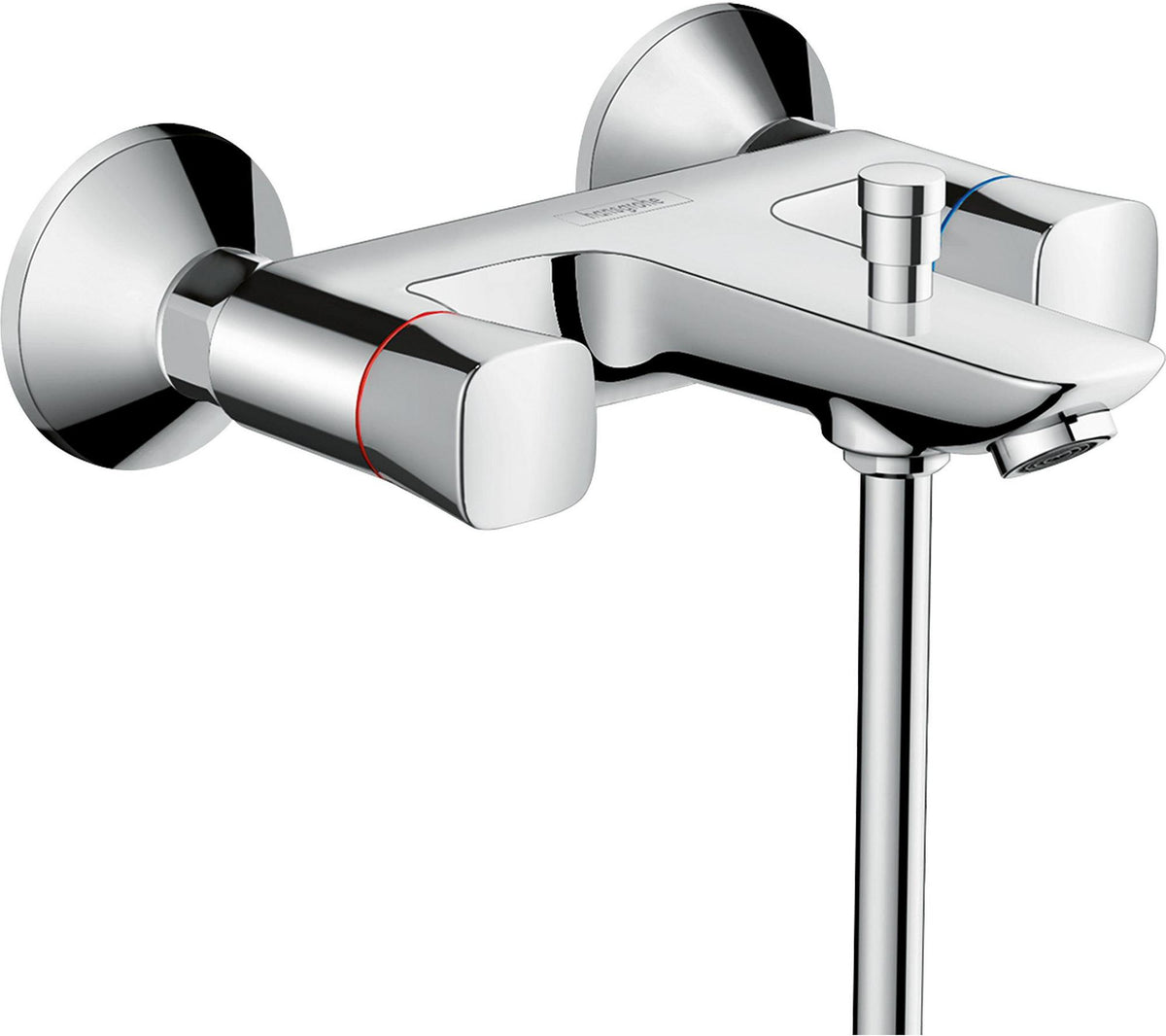 Hansgrohe Logis 2-Griff-Wannenmischer Aufputz chrom mit Umsteller und Schalldämpfer