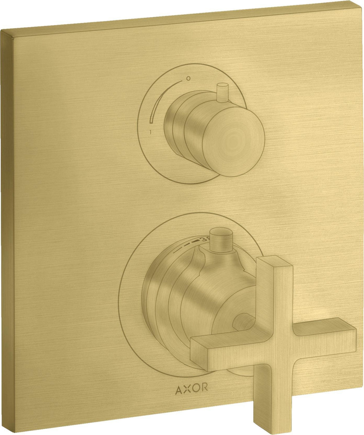 AXOR Citterio Thermostatbatterie mit Absperrventil und Kreuzgriff in Chrom