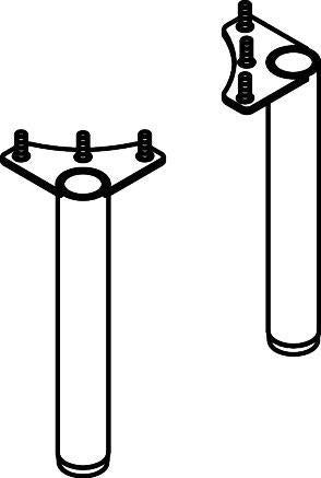 Hansgrohe Xilesa E Möbelfüße 145 mm, 2 Stück, Schiefergrau Matt – Stahl, verdeckte Befestigung