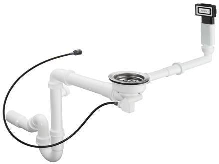 Hansgrohe HG Select Automatische Ab- und Überlaufgarnitur für Einzelbecken Granit D16-12, Chrom
