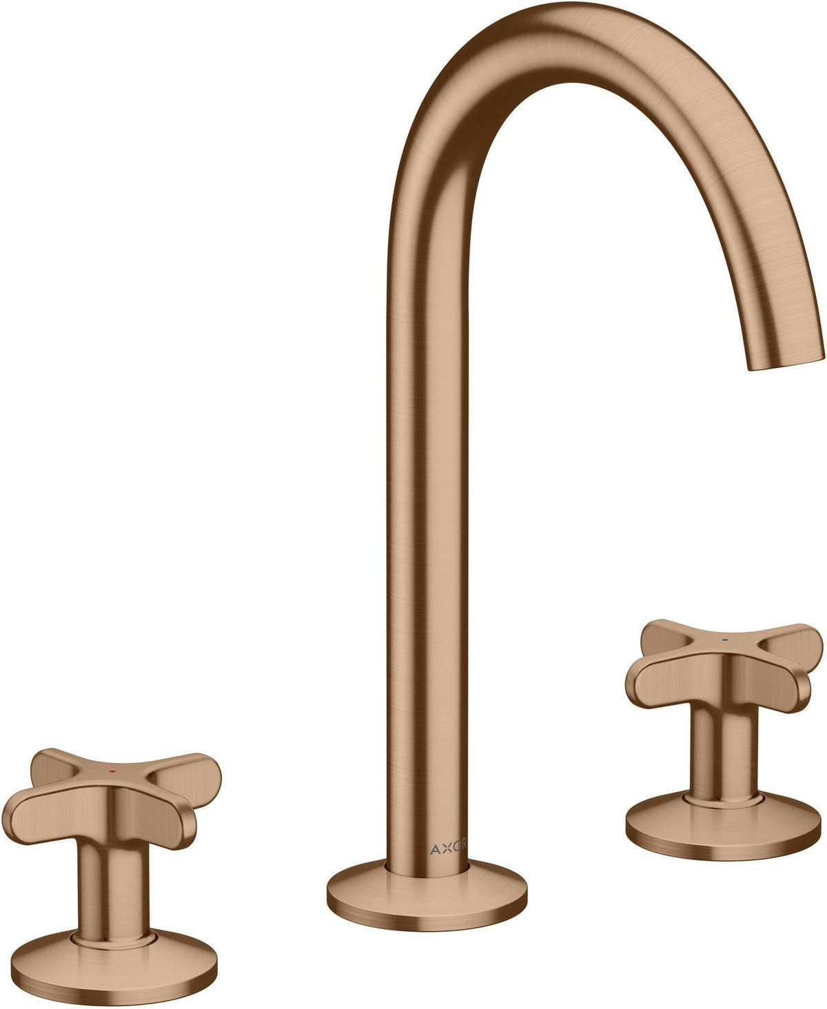 AXOR One 3-Loch Waschtischarmatur 170 mm mit Kreuzgriffen und Push-Open Ablaufgarnitur in Chrom