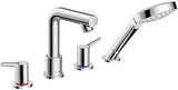 HANSGROHE Talis S 4-Loch-Wannenrandarmatur DN 15 Chrom mit Handbrause