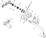 AXOR One Einhebel-Waschtischmischer Unterputz 160 mm mit Hebelgriff von Hansgrohe – verchromt