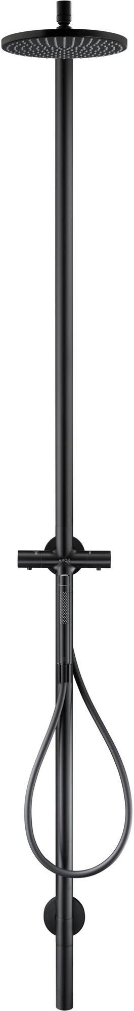 AXOR Starck Duschsäule mit Kopfbrause 240, Thermostat und 1 Jet in Polished Gold Optic