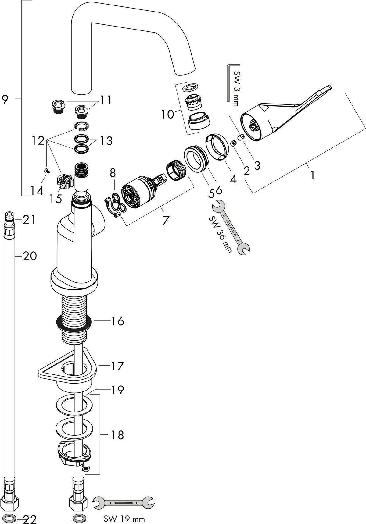 AXOR CITTERIO Einhebel-Spültischmischer DN 15 Chrom – ComfortZone 260 & 3-stufiger Schwenkauslauf