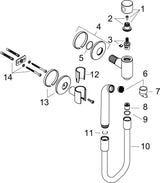 AXOR One Gießrohrset chrom – Hansgrohe Brausehalter & Textilschlauch 2000 mm
