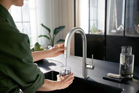 HANSGROHE SodaSystem 210 Aqittura M91 Ausziehauslauf Starter Set sBox – gefiltertes, gekühltes und sprudelndes Trinkwasser