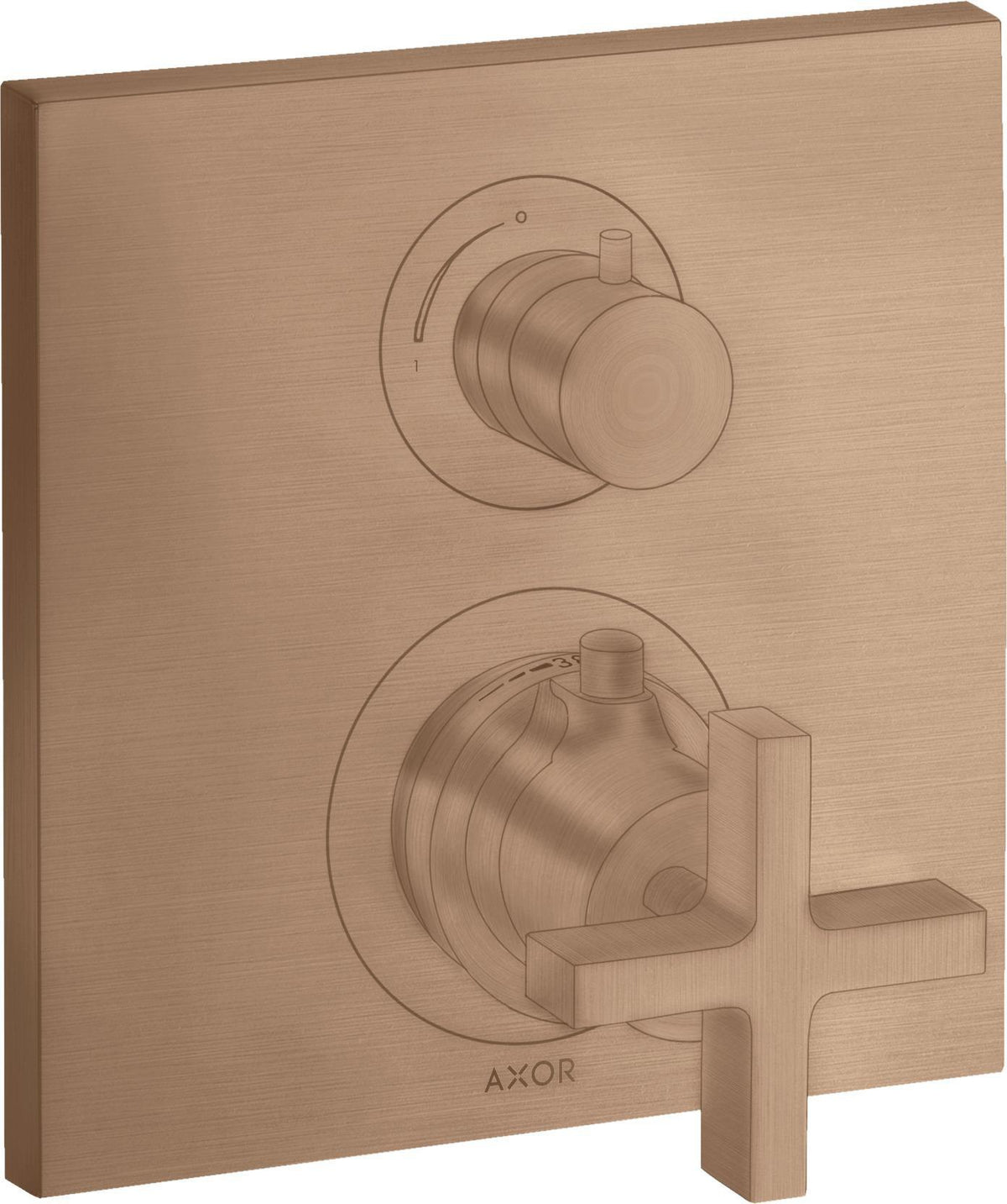 AXOR Citterio Thermostatbatterie mit Absperrventil und Kreuzgriff in Chrom