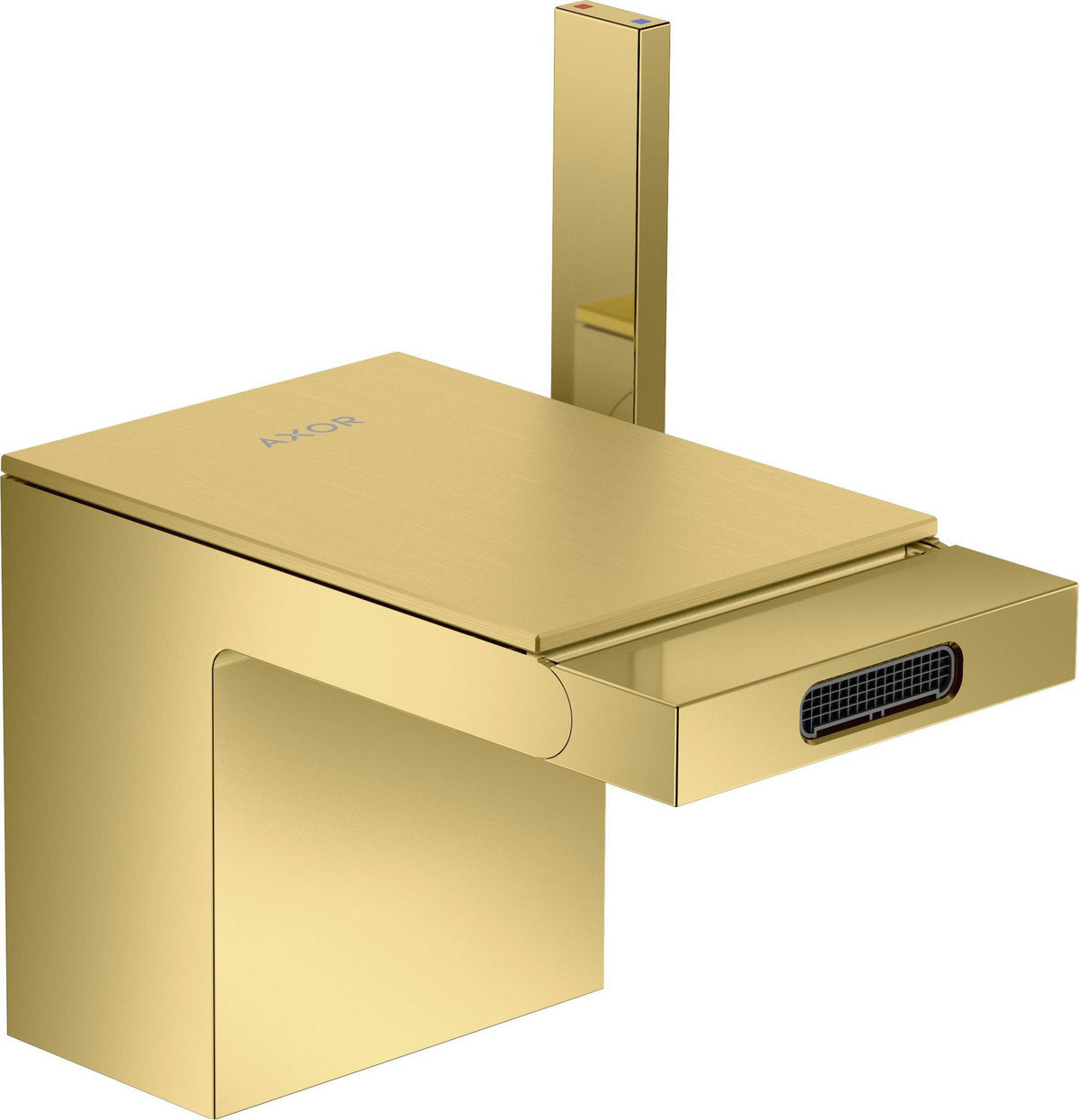 AXOR MYEDITION Einhebel-Bidetmischer ohne Platte polished gold optic mit Push-Open Ablaufgarnitur