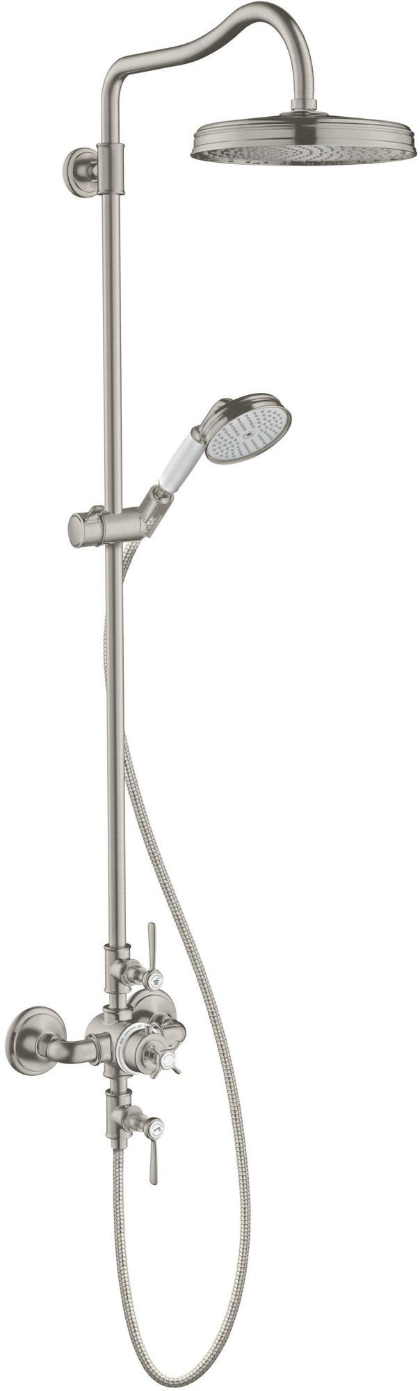 AXOR Montreux Showerpipe DN 15 mit Thermostat und 240 mm Kopfbrause in Chrom