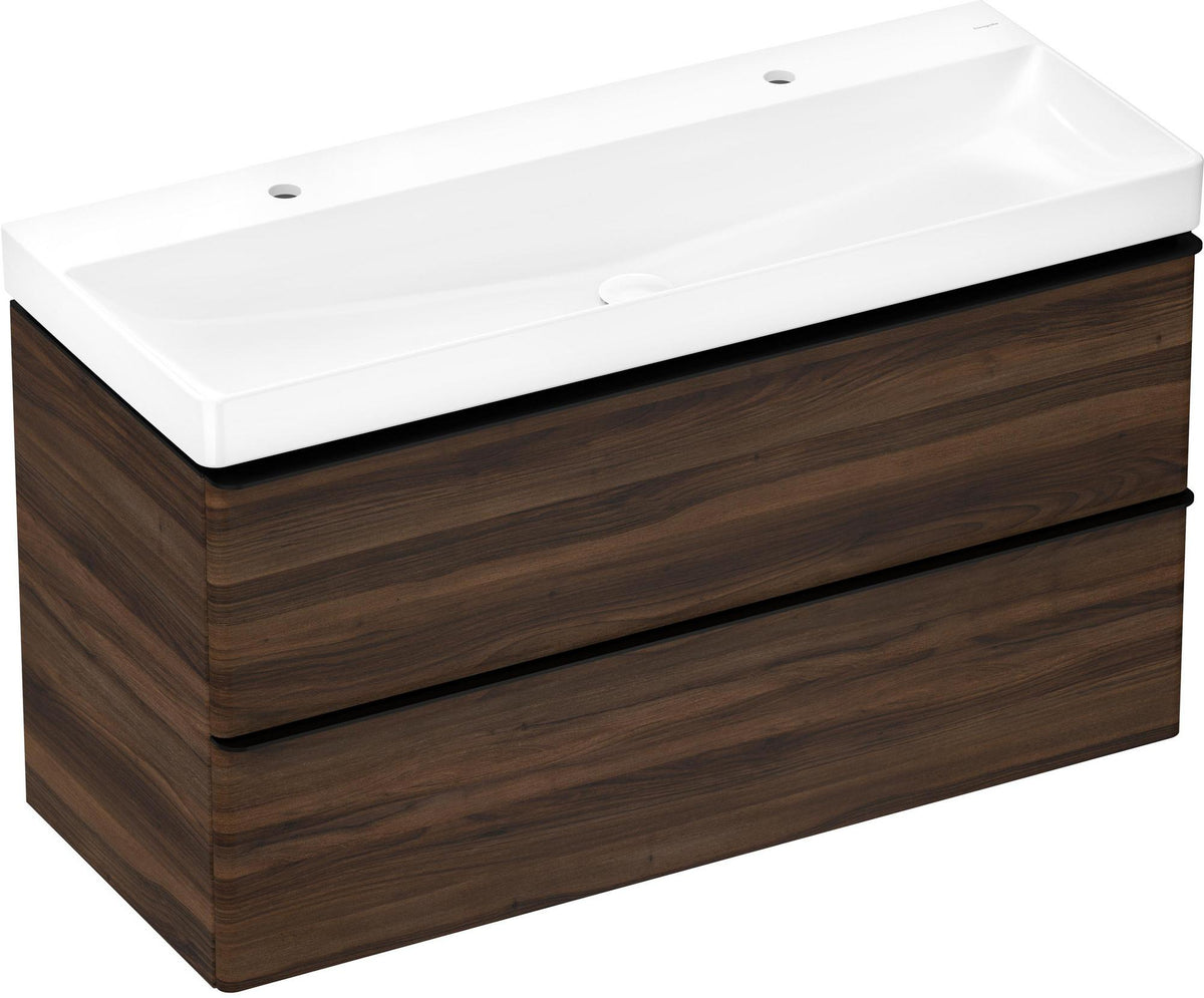 HANSGROHE Xelu Q Waschtischunterschrank 1180 mm weiß hochglanz mit 2 Schubkästen und SoftClose