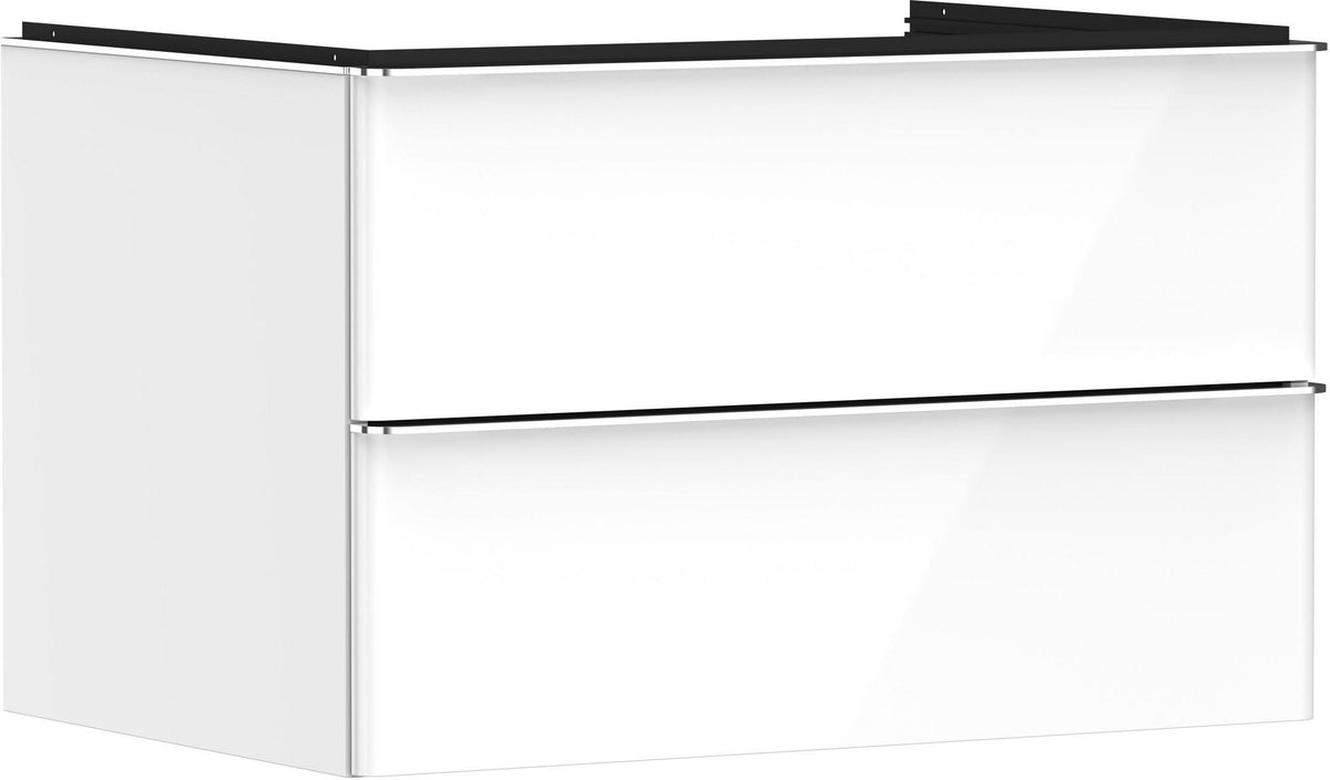 HANSGROHE Waschtischunterschrank Xelu Q 780 mm weiß hochglanz mit SoftClose und Inneneinteilung