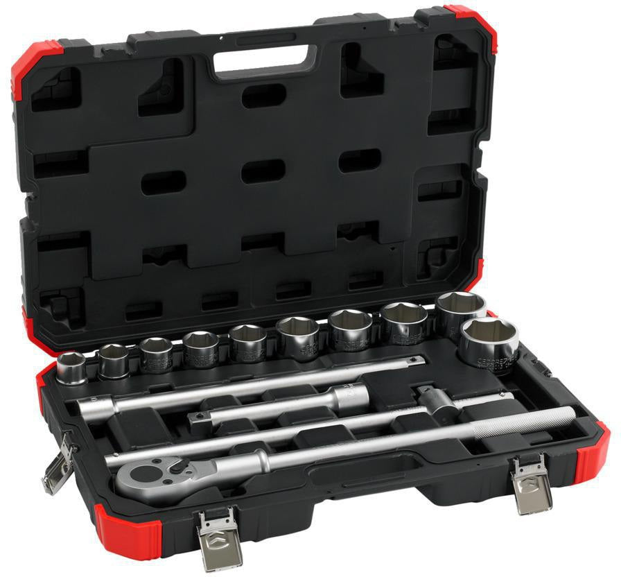 GEDORE RED Steckschlüsselsatz R7800 4014, 14-teilig, 3/4 Zoll, SW 22-50 mm, CV-Stahl, Kunststoffkoffer