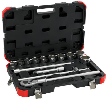 GEDORE RED Steckschlüsselsatz R7800 4014, 14-teilig, 3/4 Zoll, SW 22-50 mm, CV-Stahl, Kunststoffkoffer