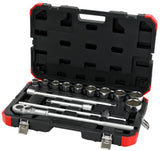 GEDORE RED Steckschlüsselsatz R7800 4014, 14-teilig, 3/4 Zoll, SW 22-50 mm, CV-Stahl, Kunststoffkoffer