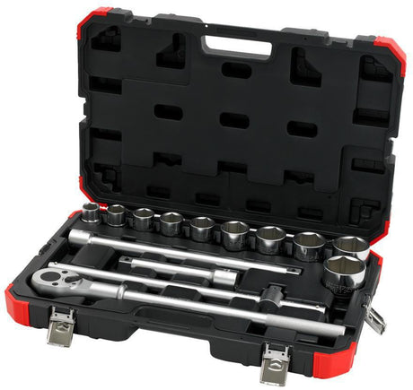 GEDORE RED Steckschlüsselsatz R7800 4014, 14-teilig, 3/4 Zoll, SW 22-50 mm, CV-Stahl, Kunststoffkoffer