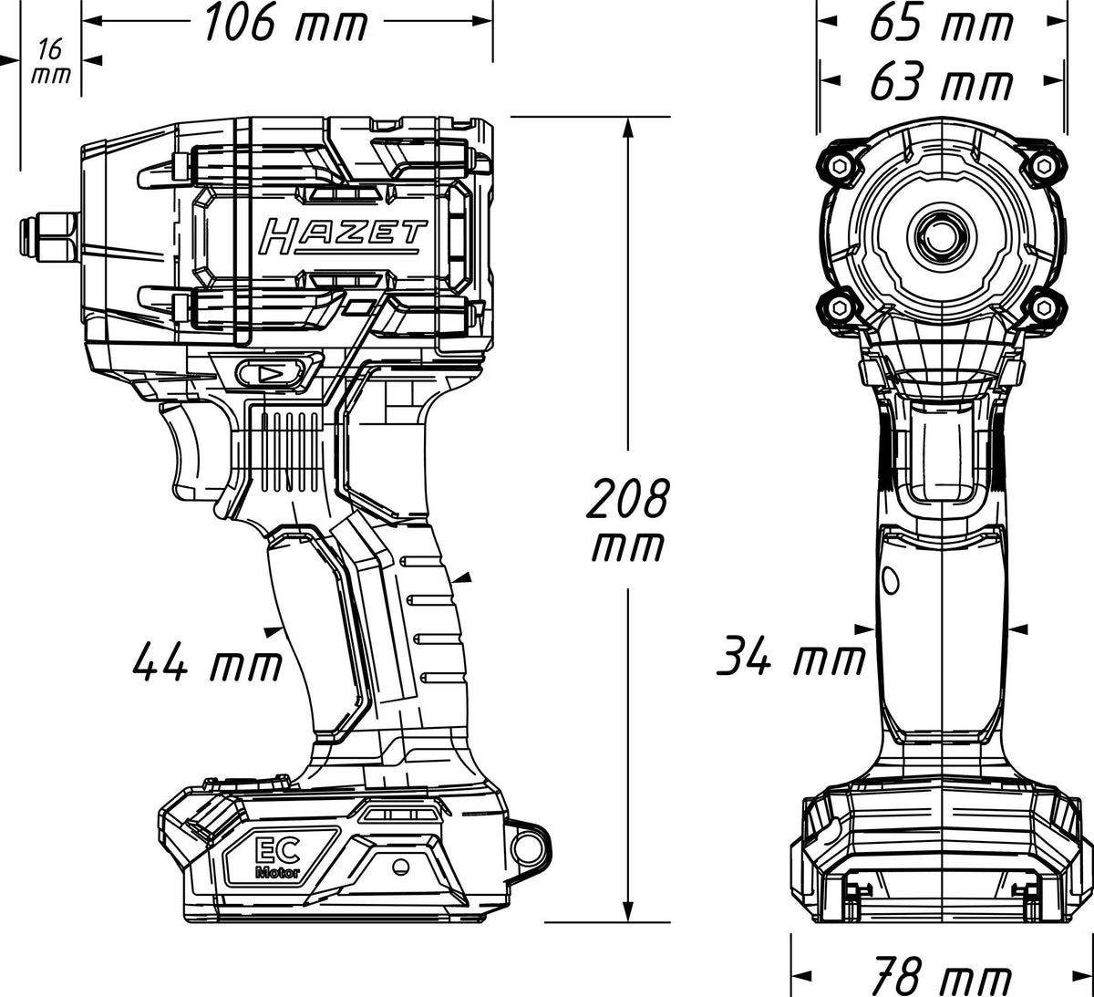 HAZET Akku-Schlagschrauber 9512-600/4 18V 5Ah 406 Nm – Bürstenlos, kompakt, 3 Drehmomentstufen