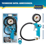 HAZET Druckluftreifenfüller 9041-1 – ungeeicht, mit Momentstecker, 12 bar, 400 mm Schlauch