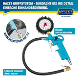 HAZET Druckluftreifenfüller 9041-1 – ungeeicht, mit Momentstecker, 12 bar, 400 mm Schlauch