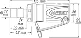 HAZET Druckluftstabschleifer 9032M-1 – 25000 min-¹, 6 mm Spannzange, kälteisolierender Griff