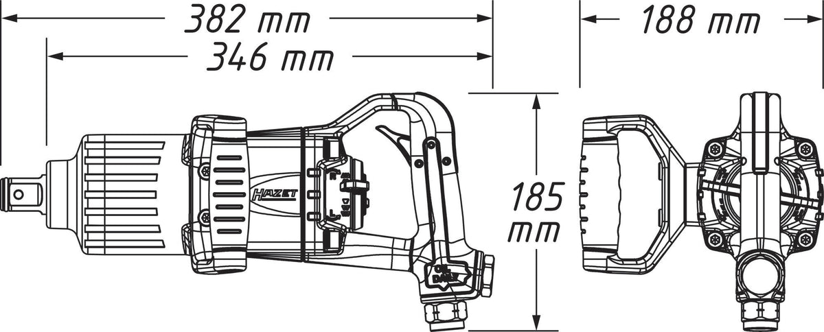 HAZET Druckluftschlagschrauber 9014PS-1 25,4 mm (1″) A4-kt. 2712 Nm