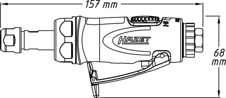 HAZET Druckluftstabschleifer 9032N-1, 2000-25000 min-¹, 6 mm – stufenlose Drehzahlregulierung