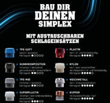 SIMPLEX Schonhammer Plusbox Starterkit von HALDER, 60 mm Kopf, Gummi/Superplastik, lackierter Holzstiel