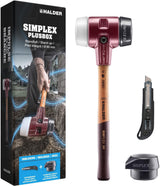 SIMPLEX Schonhammer Plusbox Starterkit von HALDER, 60 mm Kopf, Gummi/Superplastik, lackierter Holzstiel