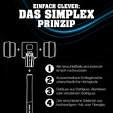 SIMPLEX Schonhammer Plusbox Starterkit von HALDER, 60 mm Kopf, Gummi/Superplastik, lackierter Holzstiel