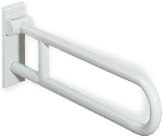 HEWI Stützklappgriff Serie 801, 900 mm, Stahlkern, senfgelb – Wandmontage, klappbar