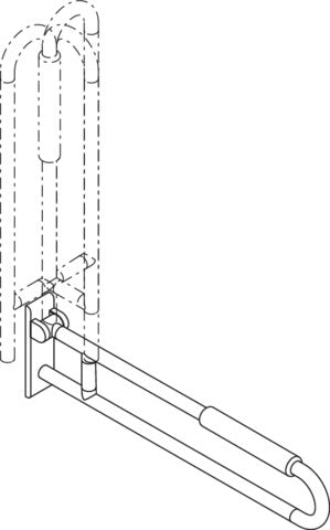 HEWI Stützklappgriff Serie 801 drehbar, 900 mm, mit Armpolster senfgelb