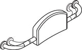 HEWI Rückenstütze Serie 801 senfgelb – Gepolsterte Wandstütze mit Stahlkern, 730 mm