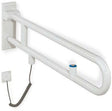 HEWI Stützklappgriff Serie 801 E-Ausführung mit WC-Spülauslösung, 900 mm, Senfgelb