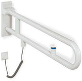HEWI Stützklappgriff Serie 801 E-Ausführung mit WC-Spülauslösung, 900 mm, Senfgelb