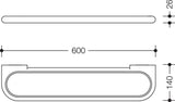 HEWI Ablage Serie 477 aus Polyamid in Orange – 600 mm breit, mit Diebstahlschutz
