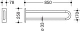 HEWI Wandstützgriff Serie 801, 850 mm, senfgelb – Stützhilfe mit Stahlkern, bis 100 kg