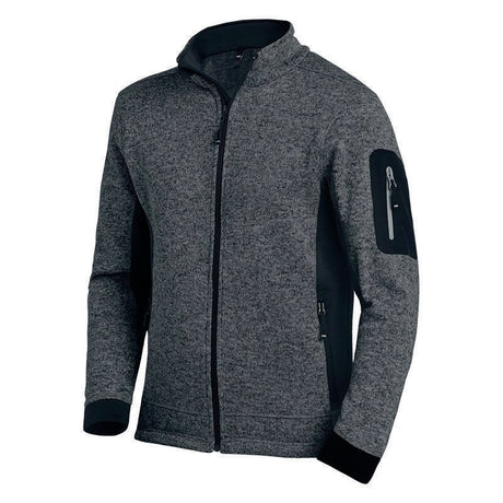FHB Strick-Fleecejacke CHRISTOPH Herren grau/schwarz – Leichte Kälteschutzjacke Gr. M
