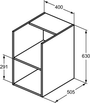 Ideal Standard i.life B Möbel-Set 120 cm – 2 Auszüge, 2 offene Fächer, Chrom/Weiß matt