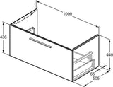 Ideal Standard i.life B Möbel-Set 140 cm mit 1 Auszug & offenem Fach – Weiß matt, Chrom