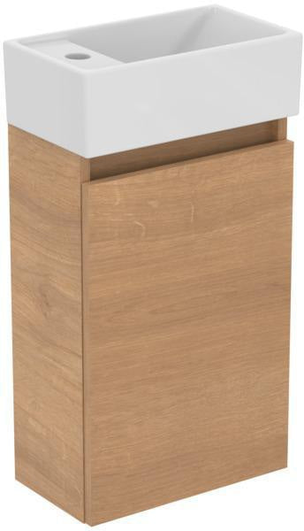 Ideal Standard Eurovit+ Möbelpaket Handwaschbecken 37 cm mit Unterschrank 36 cm, 1 Tür, Weiß/Grau lackiert
