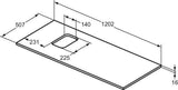 Ideal Standard i.life B Waschtischplatte 1202x507x18 mm Weiß Matt mit Ausschnitt links