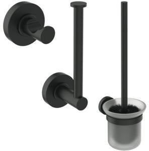 Ideal Standard IOM Accessoires-Paket Silk Black: WC-Bürste, Papierrollenhalter, Handtuchhaken