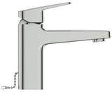 IDEAL STANDARD Ceraplan WT-Armatur H90 Chrom mit Kette, 124 mm Ausladung, ohne Ablaufgarnitur